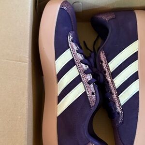 Adidas Women's Purple Sneakers with Cream Accents
